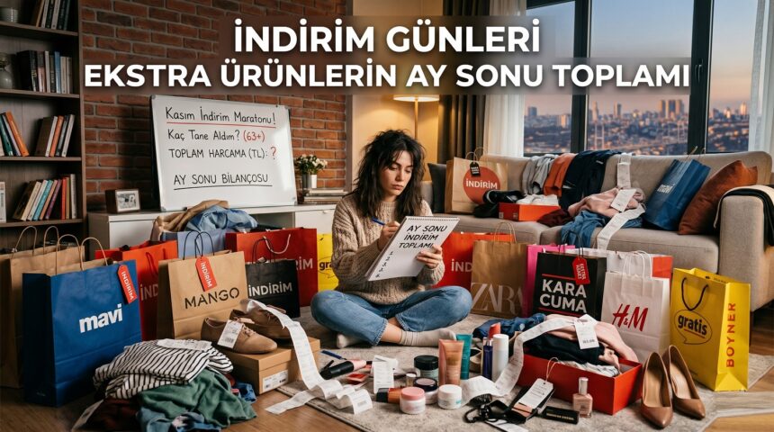 İndirim günleri için aldığım ekstra ürünlerin ay sonu toplamı makalesi için