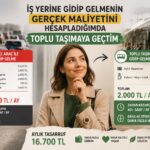 İş yerine gidip gelmenin gerçek maliyetini hesapladığımda toplu taşımaya geçtim