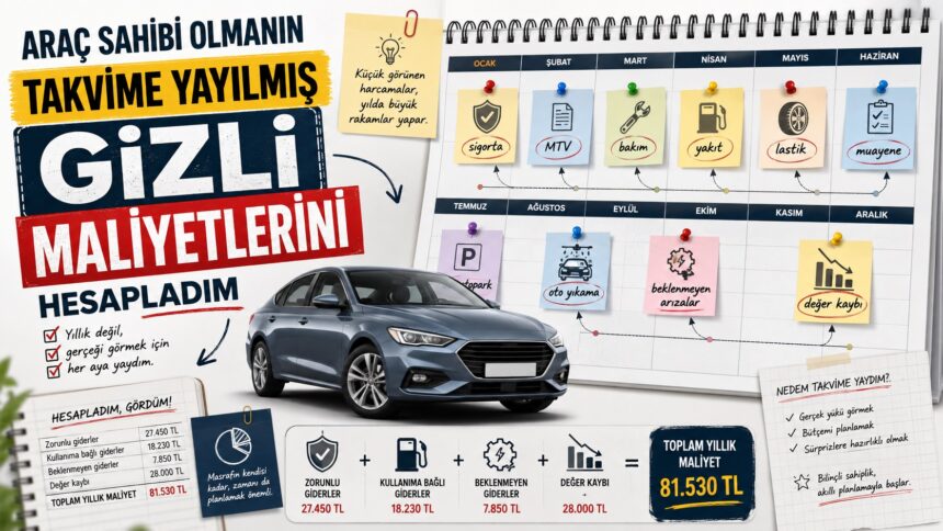 Araç Sahibi Olmanın Takvime Yayılmış Gizli Maliyetlerini Hesapladım